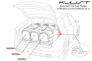 CITROEN E-C4 HATCHBACK 2024+ CAR BAGS SET 3 PCS